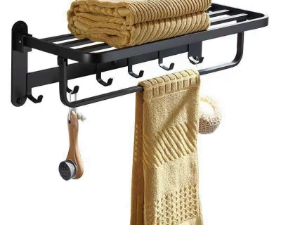 MKT06Đ - Máng khăn inox 304 xi đen cao cấp xếp thẳng được