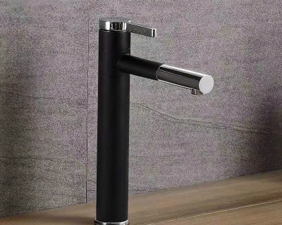 NO80012D30 - Vòi lavabo nóng lạnh đồng thau sơn tĩnh điện trắng size 30cm